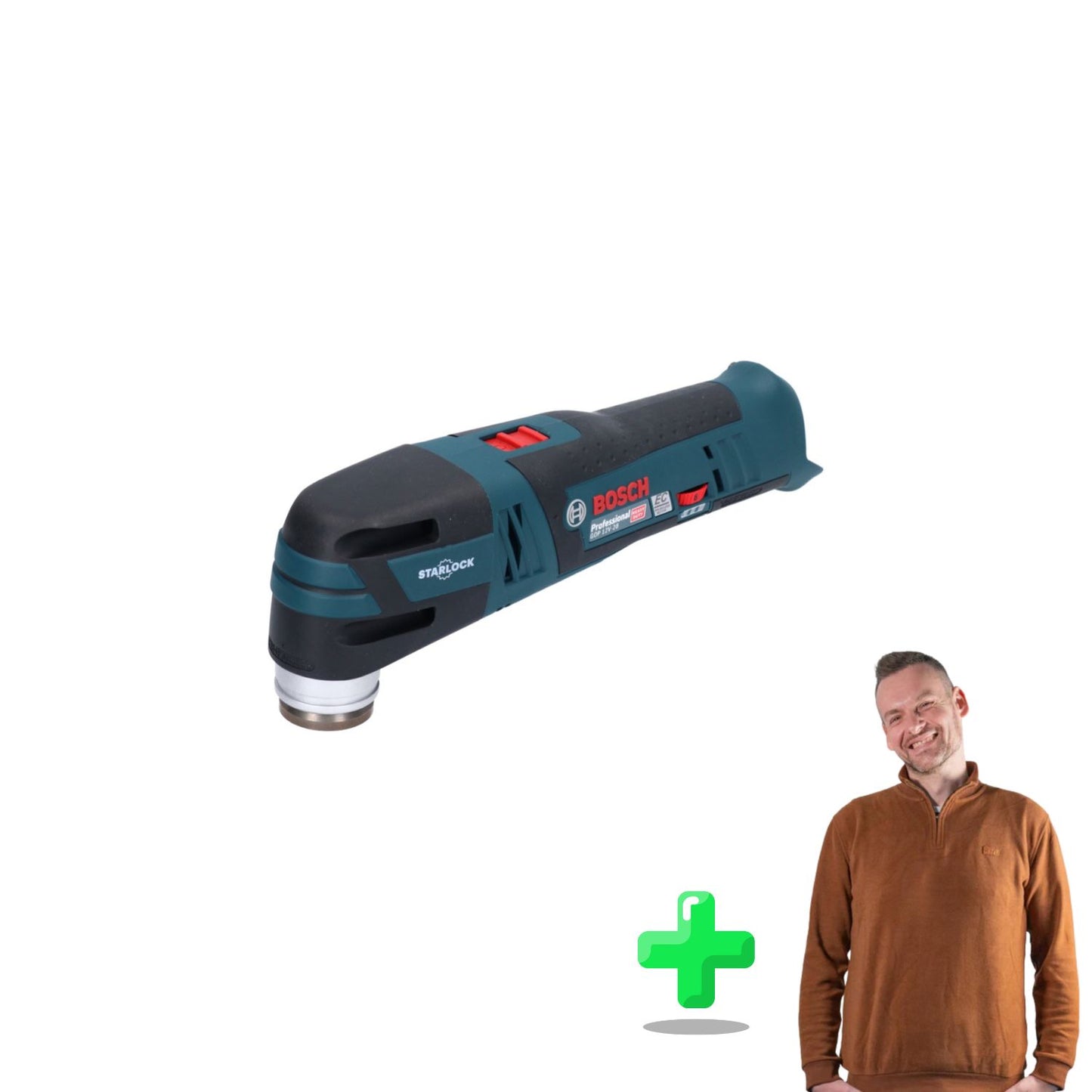 Bosch GOP 12V-28 Professional Akku Multi Cutter Starlock Brushless + Toolbrothers Quarter-Zip Sweatshirt