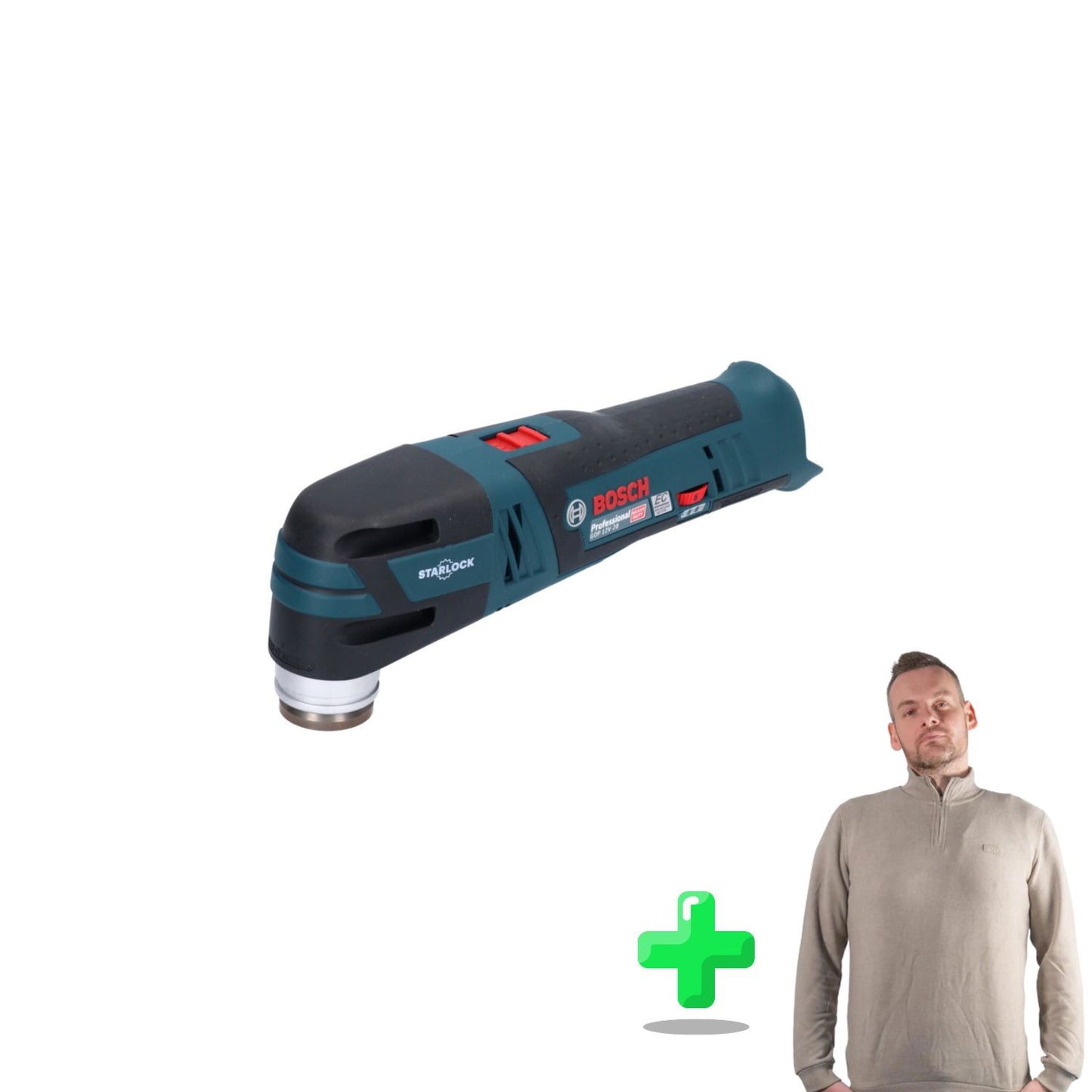 Bosch GOP 12V-28 Batterie professionnelle Multi Cutter Starlock sans balais + Sweat-shirt Toolbrothers à quart de fermeture éclair