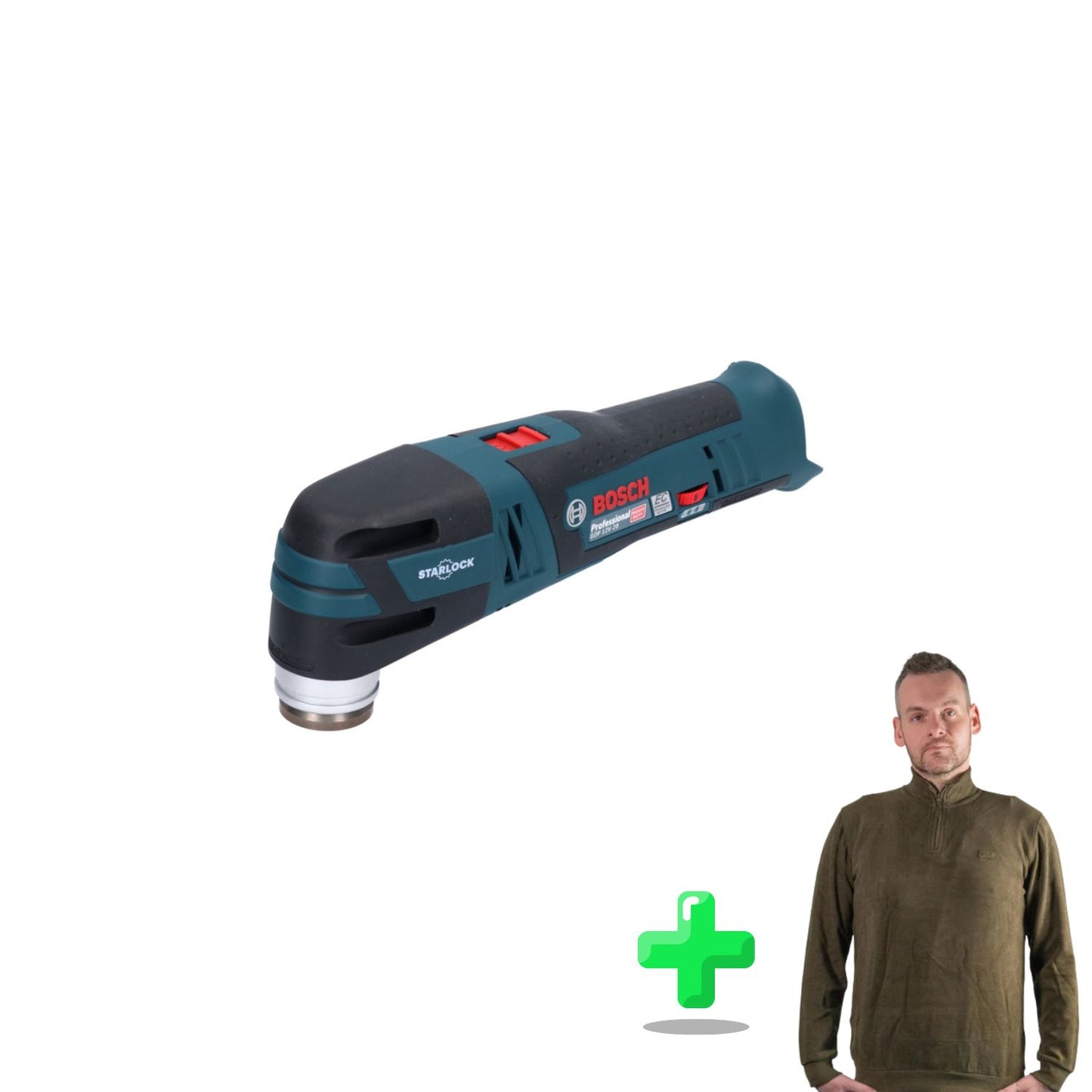 Bosch GOP 12V-28 Professional Akku Multi Cutter Starlock Brushless + Toolbrothers Quarter-Zip Sweatshirt