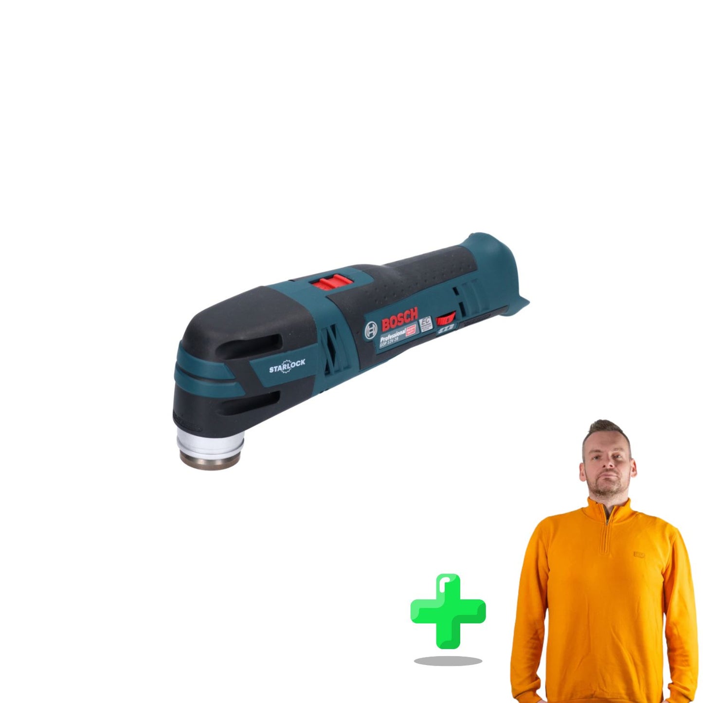 Bosch GOP 12V-28 Batterie professionnelle Multi Cutter Starlock sans balais + Sweat-shirt Toolbrothers à quart de fermeture éclair