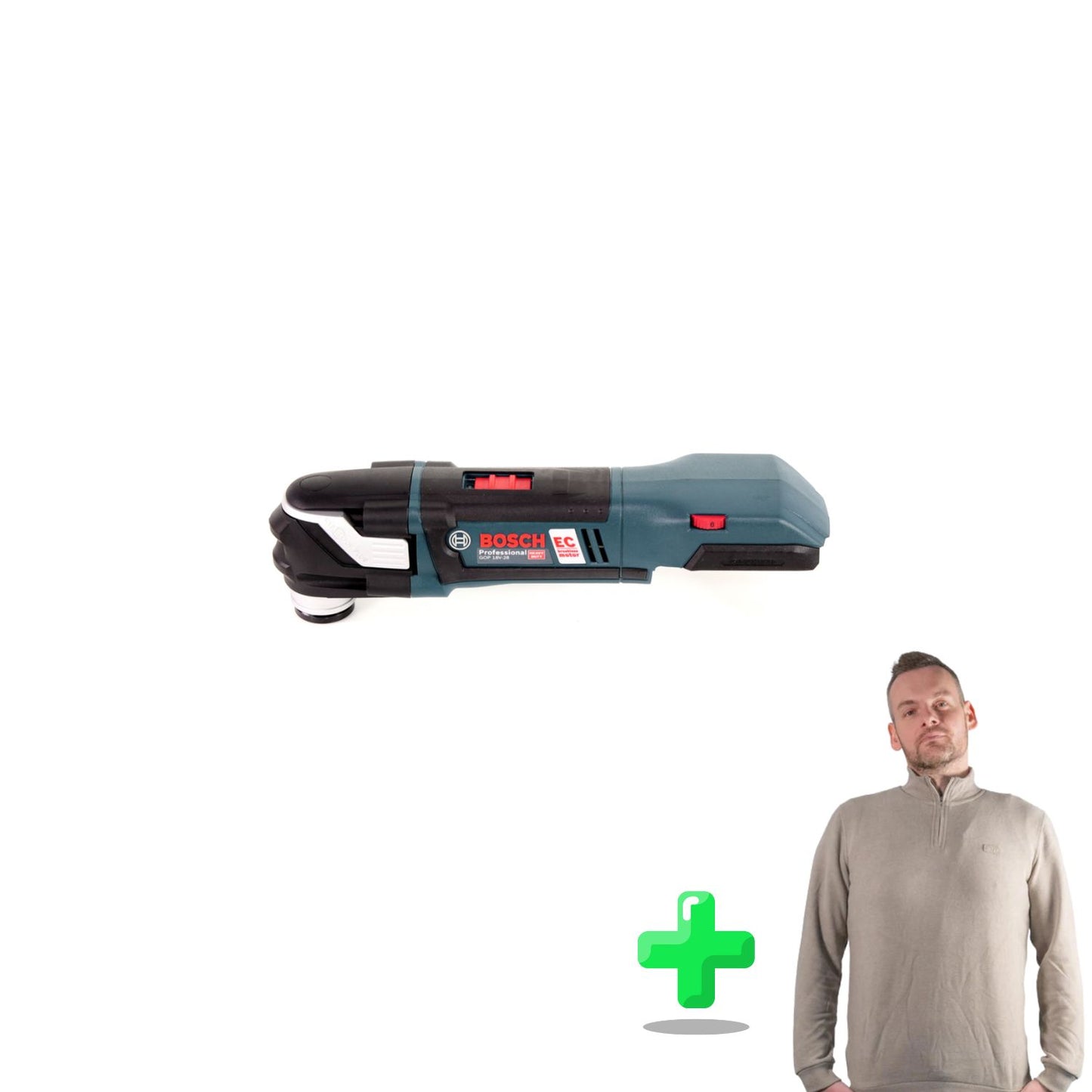 Bosch GOP 18V-28 Professional Akku Multi-Cutter 18V StarlockPlus Brushless + Toolbrothers Quarter-Zip Sweatshirt