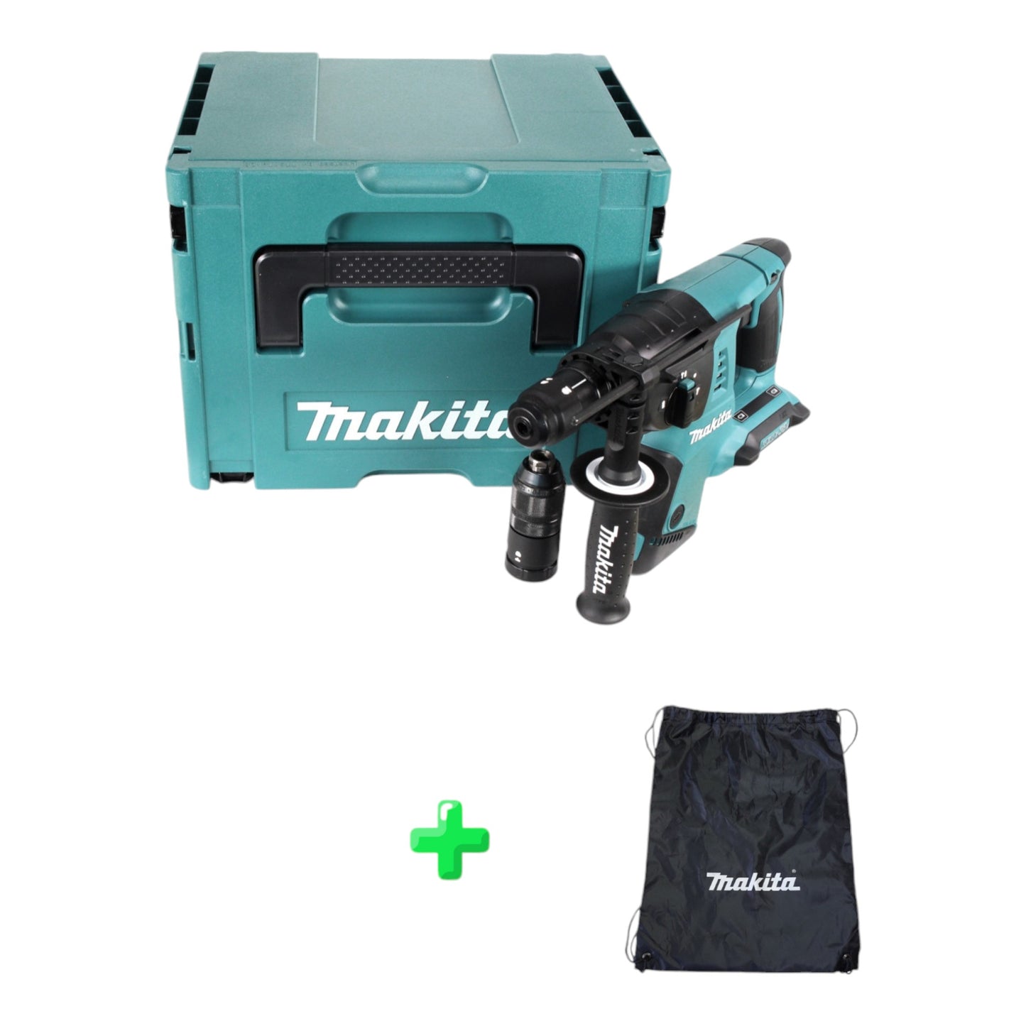 Makita DHR 264 ZJ 2 x 18 V / 36 V Akku-Bohrhammer SDS-PLUS im Makpac + Makita Rucksackbeutel / Zubehörtasche