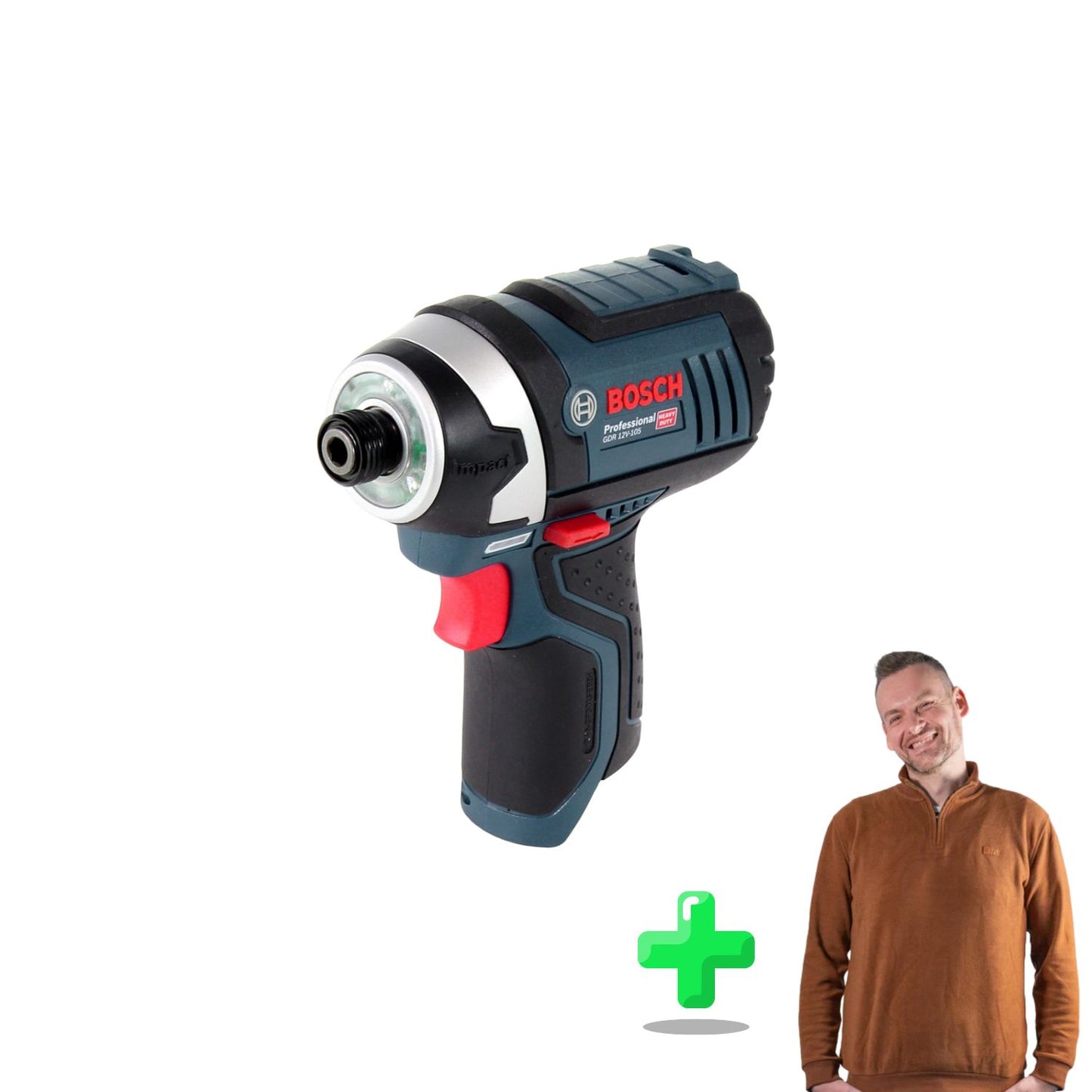 Bosch GDR 12V-105 Clé à chocs rotative professionnelle sans fil 12V 105Nm + Sweat-shirt Toolbrothers Quarter-Zip 