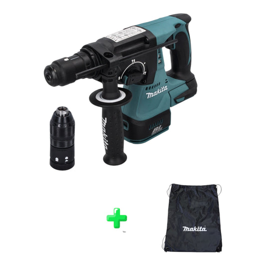 Makita DHR 243 Z Akku Bohrhammer 18 V 2 J SDS-Plus Brushless + Makita Rucksackbeutel / Zubehörtasche