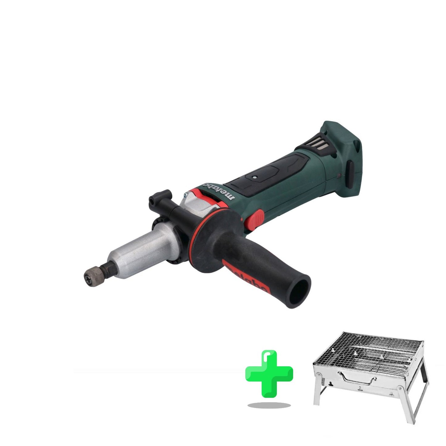 Metabo GA 18 LTX G Akku Geradschleifer 18 V 6 mm ( 600639850 ) + Toolbrothers Outdoor Holzkohle-Grill