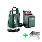 Pompe submersible sur batterie Metabo TPF 18 LTX 7000 18 V 7000 l/h 0,9 bar (601748850) + accessoires + barbecue au charbon d'extérieur Toolbrothers