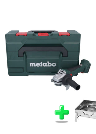 Metabo W 18 L BL 9-125 Akku Winkelschleifer 18 V 125 mm Brushless + metaBOX ( 602374840 ) + Toolbrothers Outdoor Holzkohle-Grill