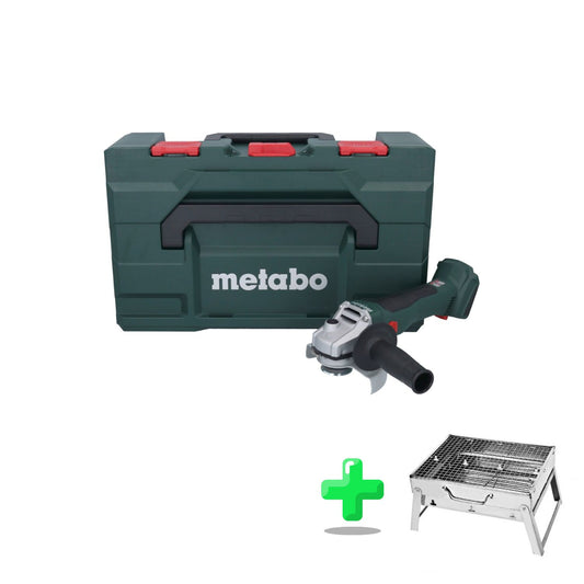 Metabo W 18 L BL 9-125 Akku Winkelschleifer 18 V 125 mm Brushless + metaBOX ( 602374840 ) + Toolbrothers Outdoor Holzkohle-Grill