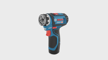 Bosch GSR 12V-15 FC Professional FlexiClick Akku Bohrschrauber mit 2 x 2 Ah Akkus + Lader + 3 tlg. Aufsätze - Set in L-Boxx ( 06019F6000 )