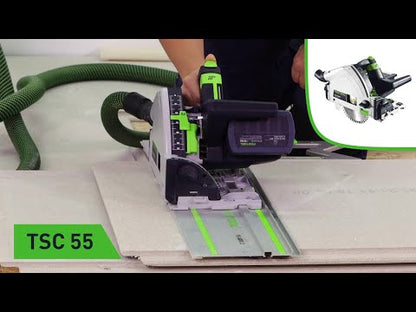 Festool TSC 55 5.0 KEBI-Plus/XL-FS sierra de inmersión a batería 18 V / 36 V (2x 18 V) 160 mm (577391) sin escobillas + 2x batería 5,0 Ah + cargador doble + raíl guía + systainer