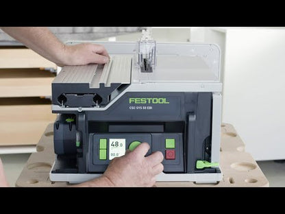 Festool CSC SYS 50 EBI-Plus Akku Tischkreissäge 36 V ( 2x 18 V ) ( 577374 ) 168 mm Brushless + 2x Akku 5,0 Ah + Ladegerät + Systainer