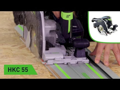 Festool HKC 55 5,0 EBI-Set-FSK 420 Akku Handkreissäge 18 V 160 mm Brushless ( 577675 ) + 2x Akku 5,0 Ah + Ladegerät + Kappschiene + Systainer